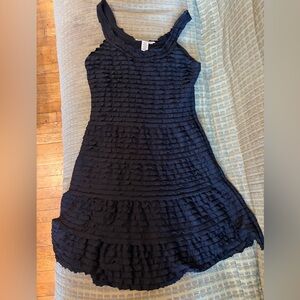 Max Studio Black Textured Midi Dress